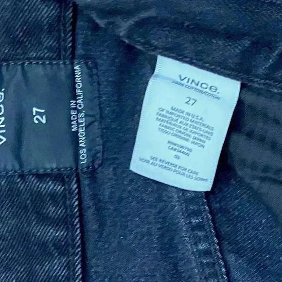 Vince Vintage Straight Jeans Black Wash Distressed - Picture 12 of 12